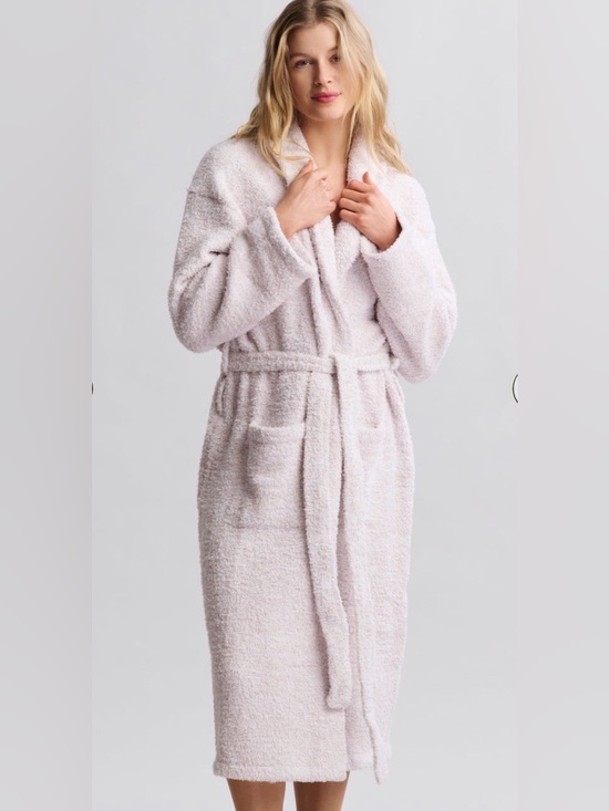 Barefoot Dreams Other - Barefoot Dreams Cozy Chic In Dusty Rose-White Long Robe, Belted